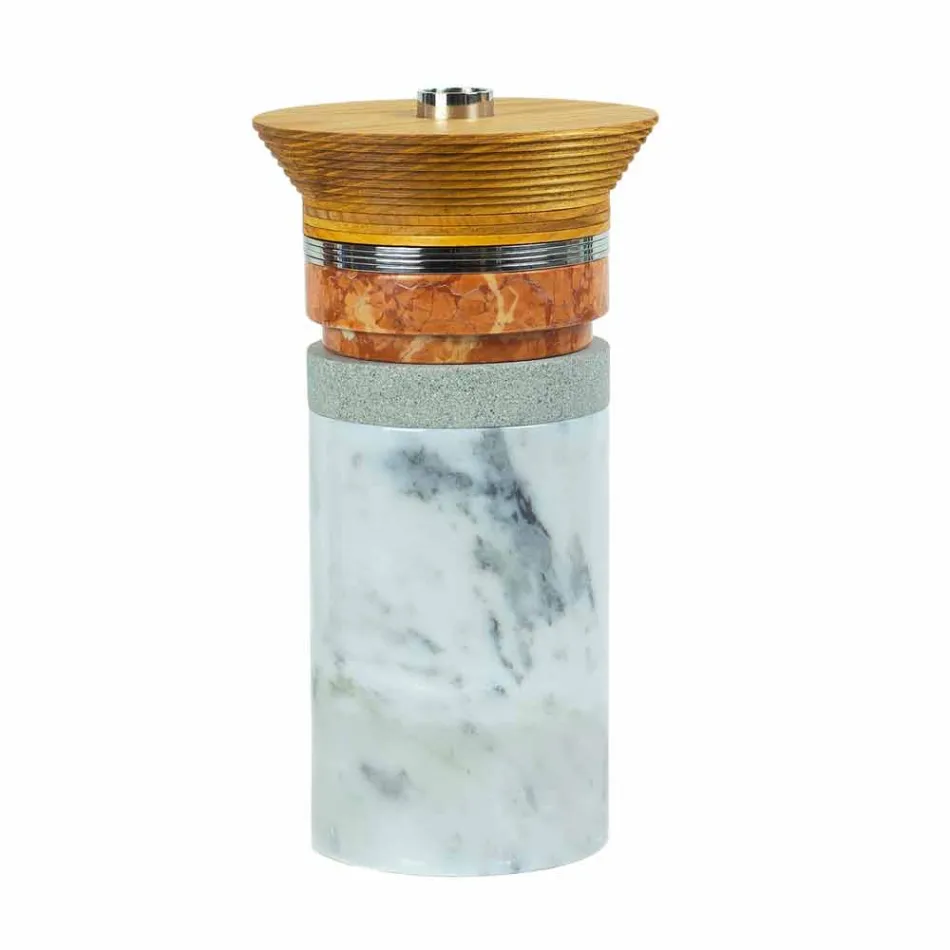 Accesorii Aperitiv Instrumente de cocktail în marmură, lemn și oțel - Norman Viadurini