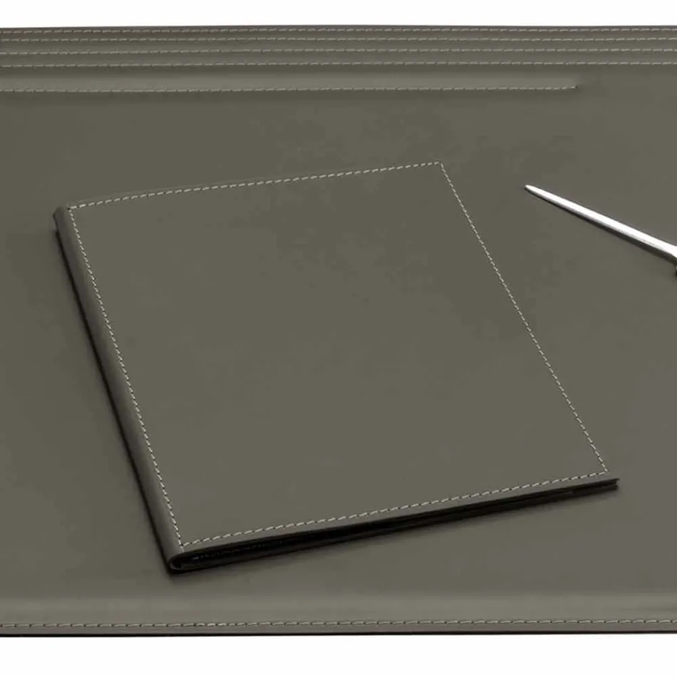 Accesorii de birou din piele regenerată 5 bucăți fabricate în Italia - Ebe Viadurini