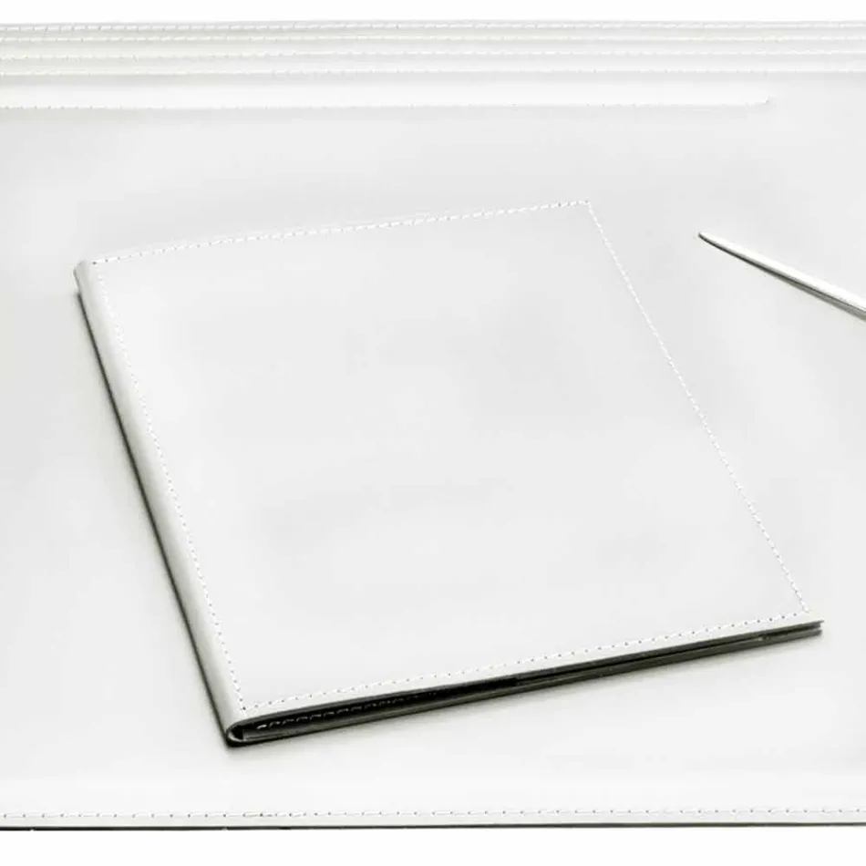 Accesorii de birou din piele regenerată 5 bucăți fabricate în Italia - Ebe Viadurini