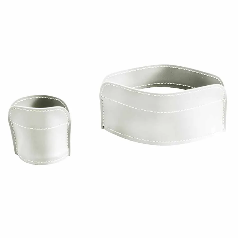 Accesorii de birou din piele regenerată 5 bucăți fabricate în Italia - Ebe Viadurini