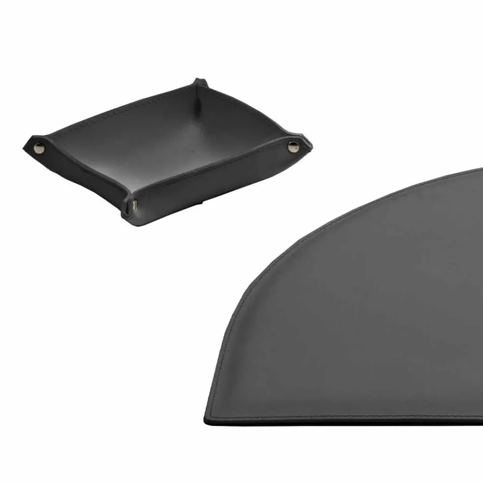 Accesorii de birou din piele regenerată 5 bucăți fabricate în Italia - Medea Viadurini