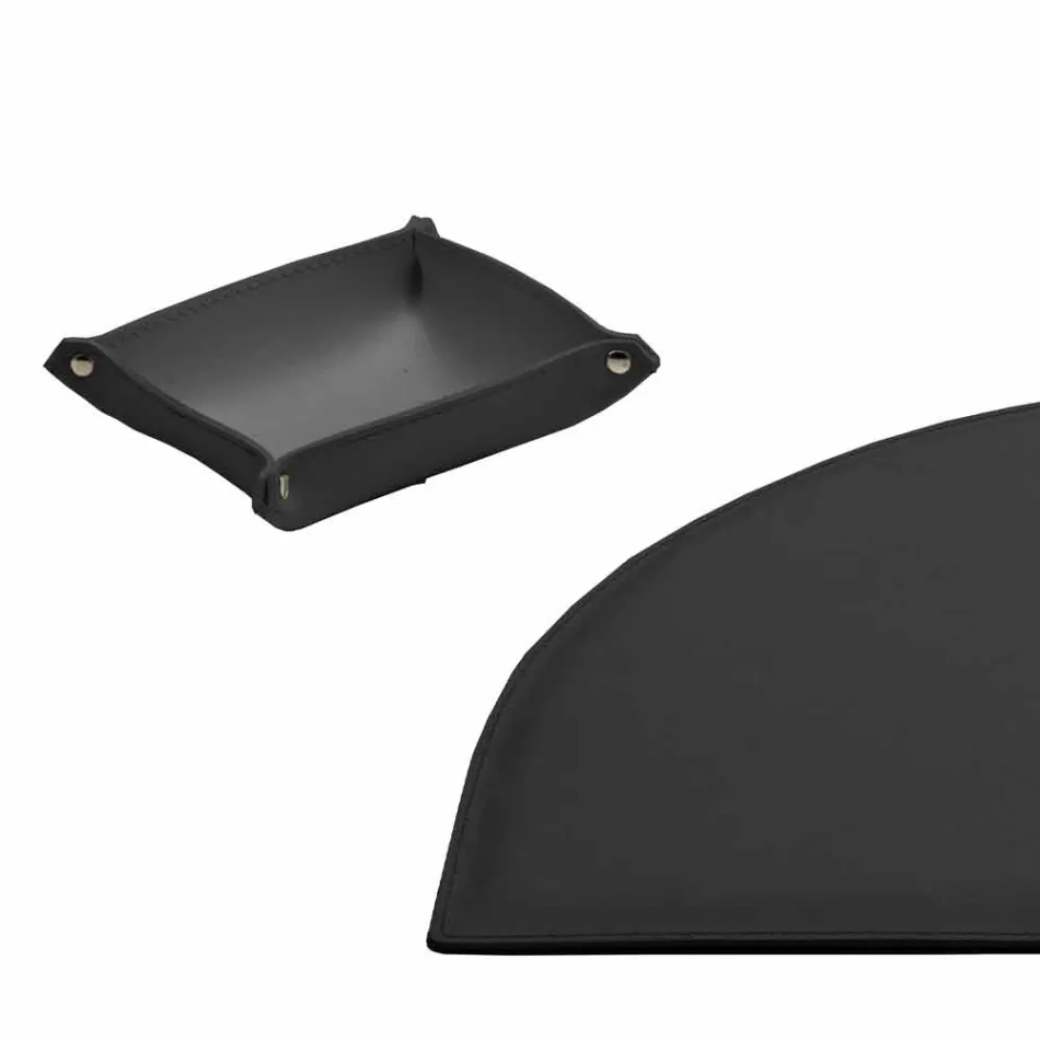 Accesorii de birou din piele regenerată 5 bucăți fabricate în Italia - Medea Viadurini