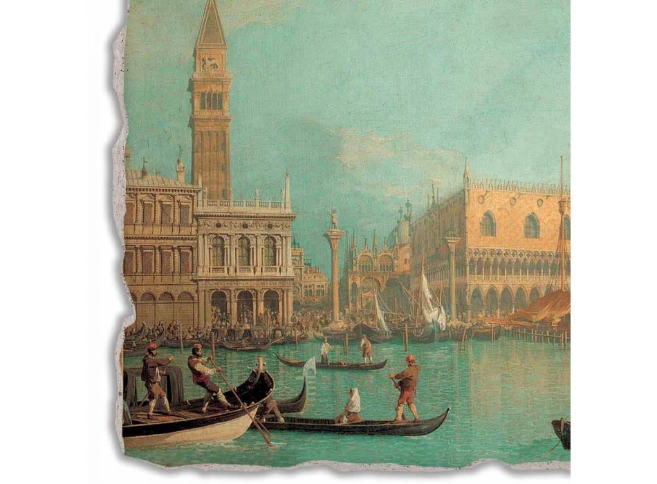 Fresco Canaletto &quot;Vedere din Palazzo Ducale di Venezia&quot; Viadurini