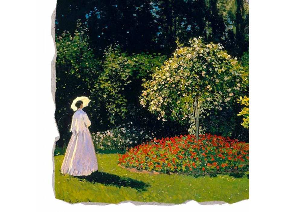 Fresco Claude Monet &quot;Lady in Garden la Sainte-Adresse&quot;