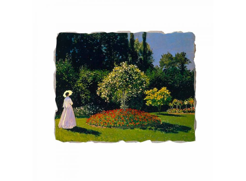 Fresco Claude Monet &quot;Lady in Garden la Sainte-Adresse&quot; Viadurini