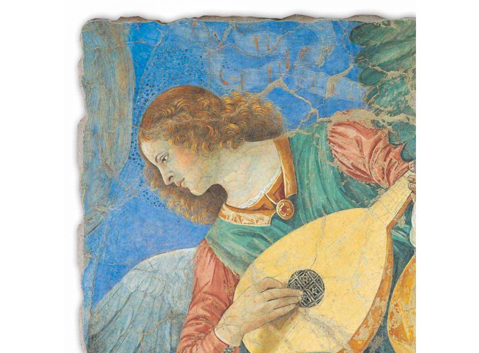 Fresco manual Melozzo da Forlì &quot;Angelo Musicante&quot; Viadurini