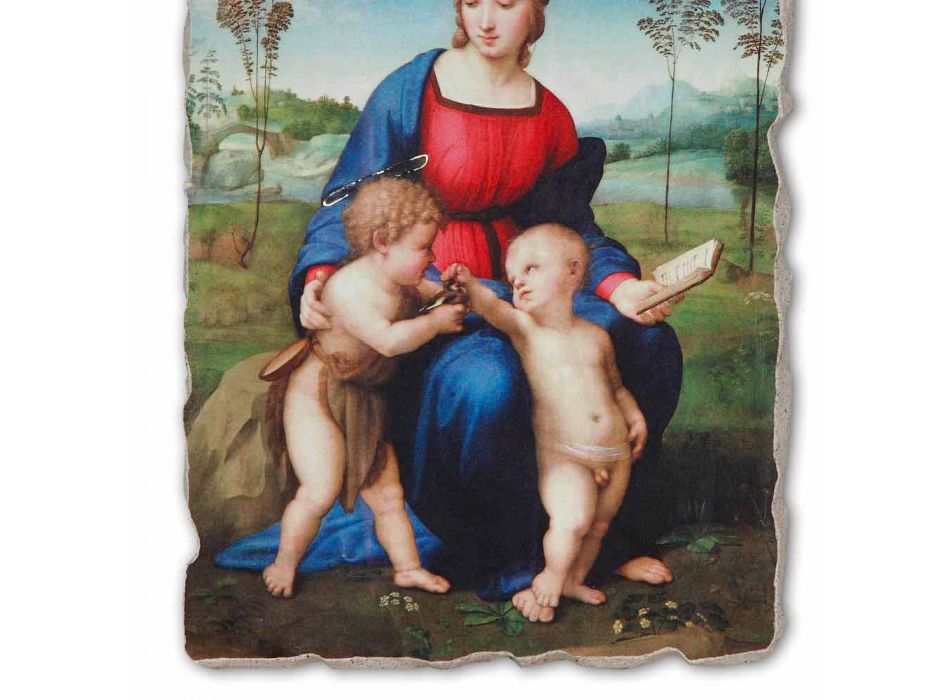 Fresco manual Raffaello Sanzio &quot;Madonna a goldfinch&quot; Viadurini
