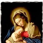 Fresco făcut în Italia Sassoferrato „Madonna și Copilului“ Viadurini