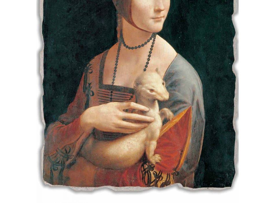 Fresco mare Leonardo da Vinci &quot;Doamna cu un Ermine&quot; Viadurini