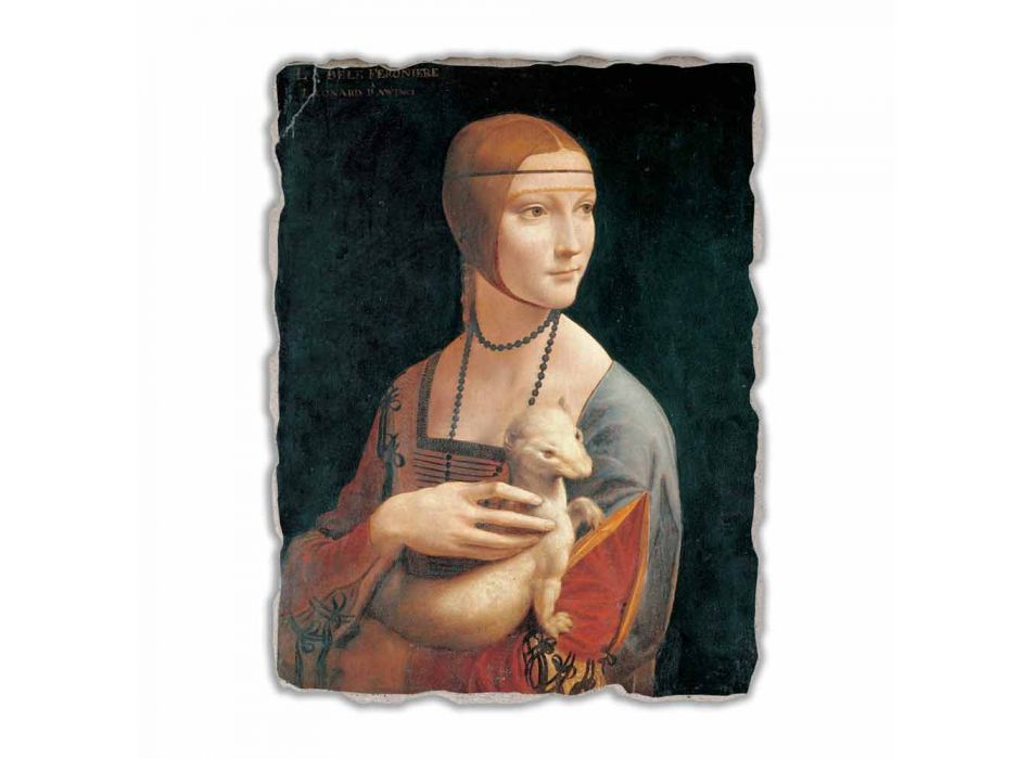 Fresco mare Leonardo da Vinci &quot;Doamna cu un Ermine&quot; Viadurini