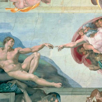 Michelangelo mare fresca „Crearea lui Adam“, realizate manual