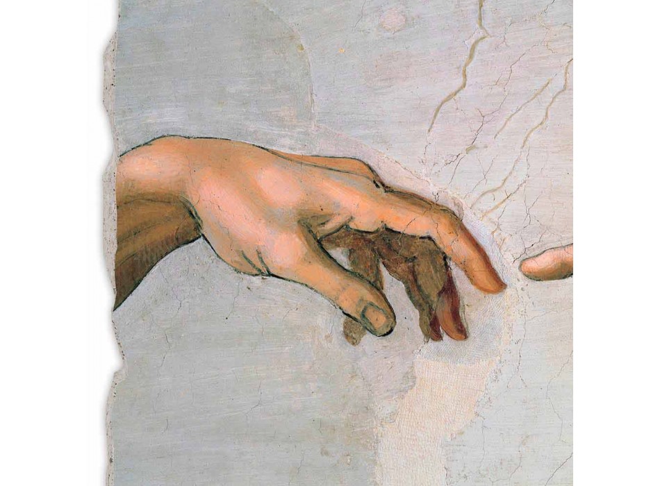 mare fresca lui Michelangelo „Crearea lui Adam“ speciale Viadurini