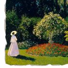 Marele Fresco Monet &quot;Lady in Garden la Sainte-Adresse&quot; Viadurini