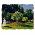 Marele Fresco Monet &quot;Lady in Garden la Sainte-Adresse&quot; Viadurini