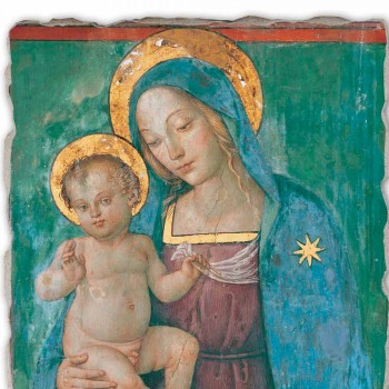 Marele Pinturicchio Fresco „Maica Domnului cu Pruncul“ Artizanală