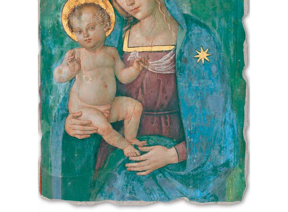 Marele Pinturicchio Fresco „Maica Domnului cu Pruncul“ Artizanală Viadurini
