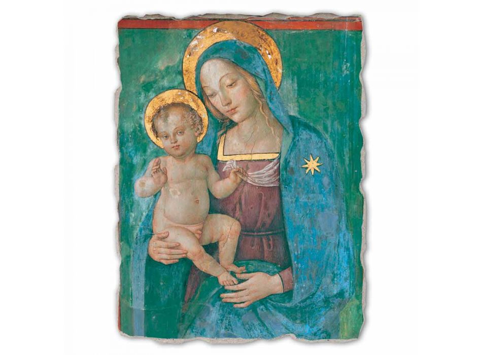 Marele Pinturicchio Fresco „Maica Domnului cu Pruncul“ Artizanală