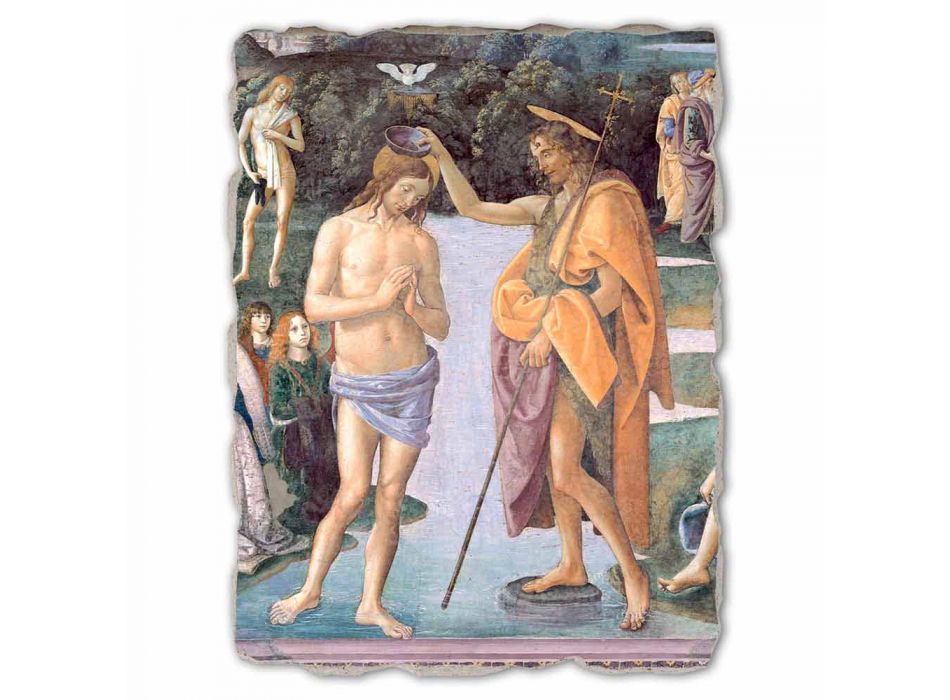 joc mare Perugino Frescă „Botezul lui Hristos“ Viadurini