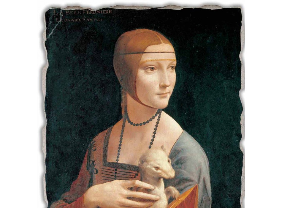 Fresco Leonardo da Vinci &quot;Doamna cu un Ermine&quot; Viadurini