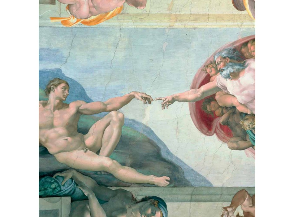 Fresco lui Michelangelo „Crearea lui Adam“, realizate manual