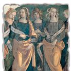 Fresco Perugino „Stăpânul îngerilor, Profeți și sibile,“ o parte. Viadurini
