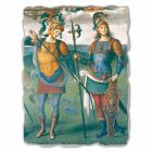 Perugino fresca „Cetatea, Temperance și șase Eroilor din antichitate“ Viadurini