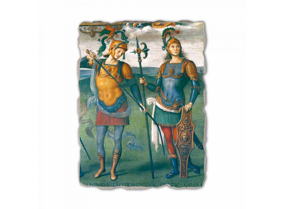 Perugino fresca „Cetatea, Temperance și șase Eroilor din antichitate“ Viadurini