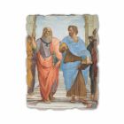 Raffaello Sanzio frescă „Scoala din Atena“ parte. Platon și Artistotele Viadurini