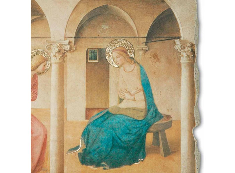 Beato Angelico Fresco reproducere „Buna Vestire“ manual Viadurini