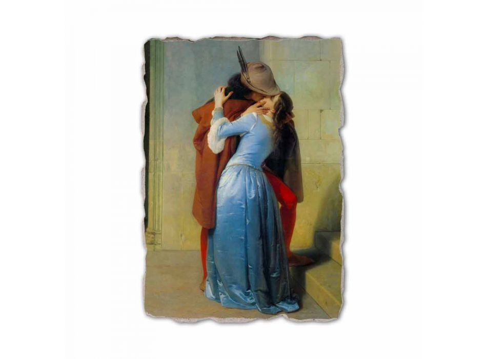 Fresco reproducere realizate manual în Italia Hayez Kiss Viadurini