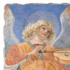 Fresco reproducere Melozzo da Forlì &quot;Angelo Musicante&quot; Viadurini
