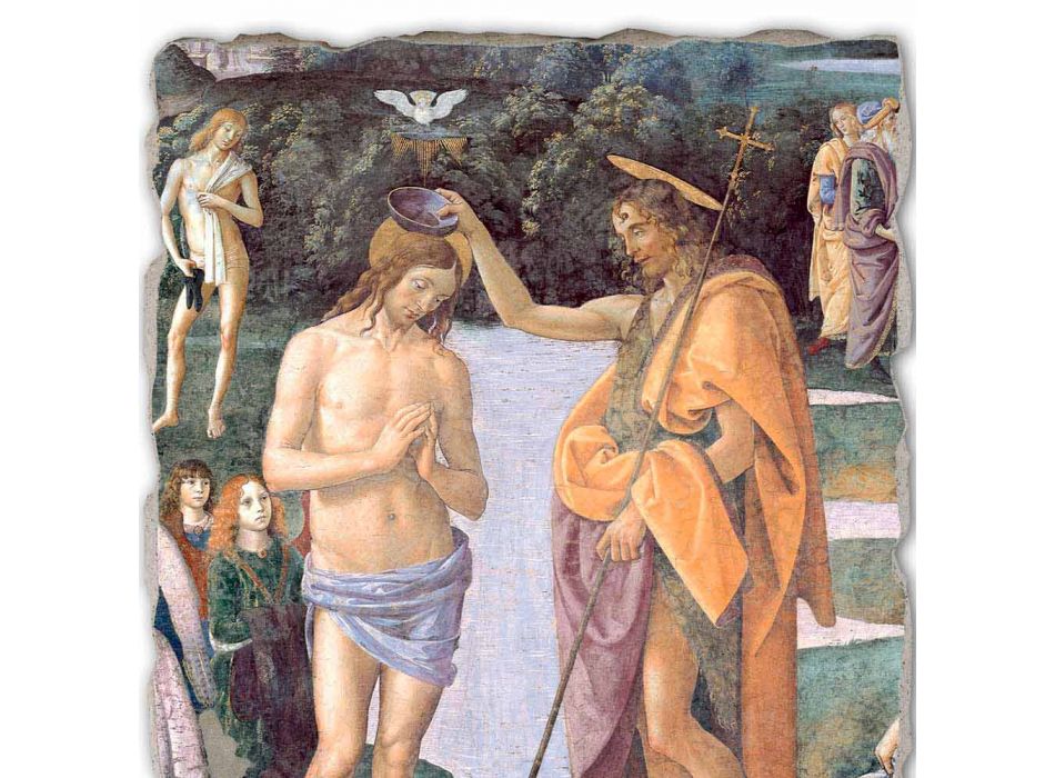 Fresco reproducere Perugino „Botezul lui Hristos“