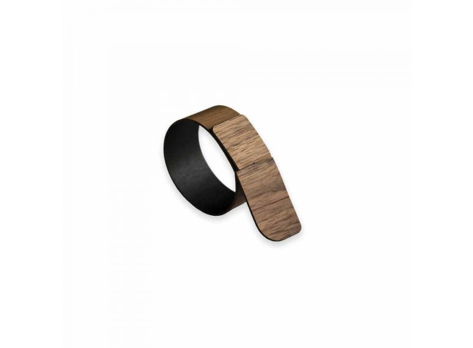 Șervețel inel din lemn și țesătură Fabricat în Italia - Abraham Viadurini