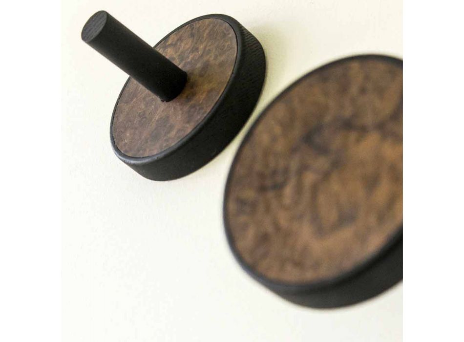 Suport de îmbrăcăminte de perete cu lemn prețios de nuc din 2 bucăți - Casimiro Viadurini