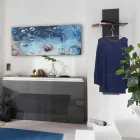 Raft pentru hol din lemn lucios alb sau antracit - Emanuelito Viadurini