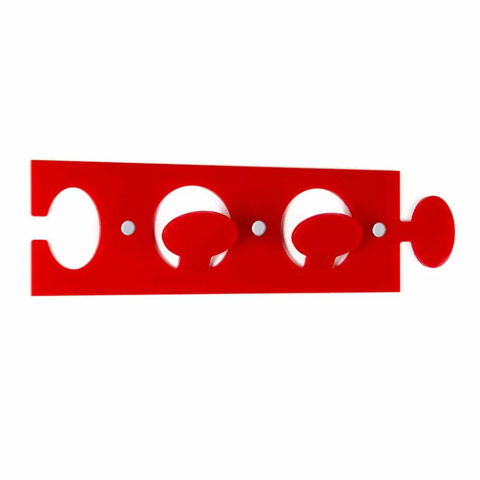 Cuier de perete colorat în design dublu din plexiglas 3 bucăți - Fratack Viadurini