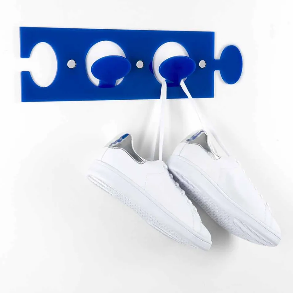 Cuier de perete colorat în design dublu din plexiglas 3 bucăți - Fratack Viadurini