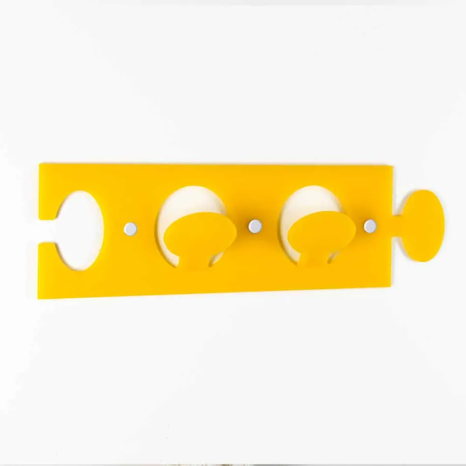 Cuier de perete colorat în design dublu din plexiglas 3 bucăți - Fratack Viadurini