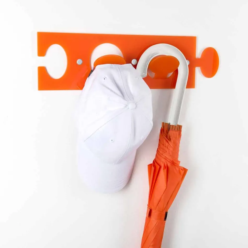 Cuier de perete colorat în design dublu din plexiglas 3 bucăți - Fratack Viadurini