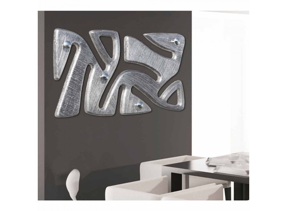 Designul cuierului de perete decorat manual în frunze de argint Holt Viadurini