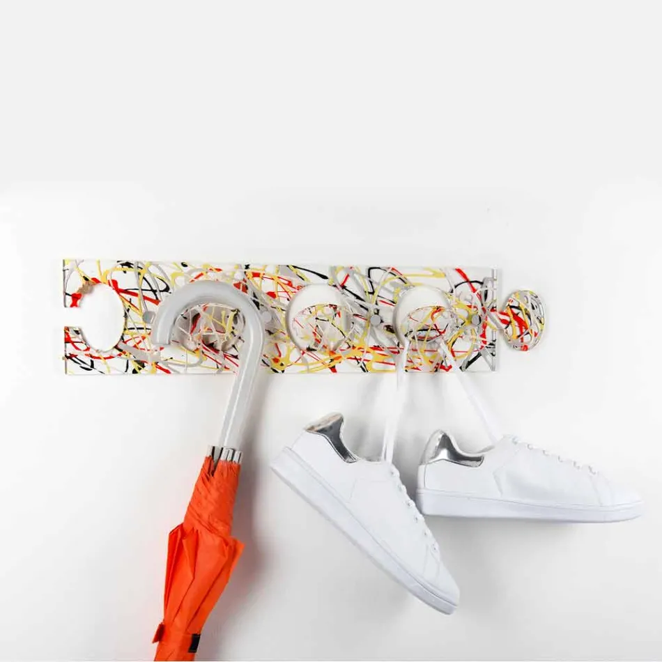 Cuier de perete design în plexiglas triplu colorat 2 bucăți - Fratack Viadurini