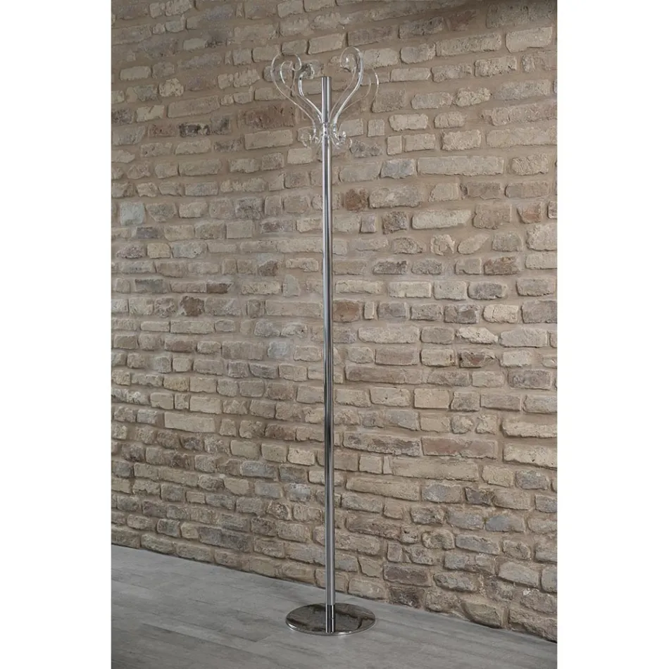 Raft de podea cu 5 brate din otel si acrilic transparent - Gloriano Viadurini