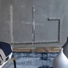 Raft pentru haine de podea din cristal acrilic transparent Essential - Ginergo Viadurini