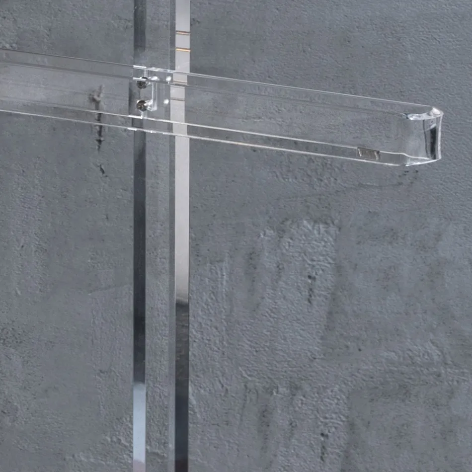 Raft pentru haine de podea din cristal acrilic transparent Essential - Ginergo Viadurini