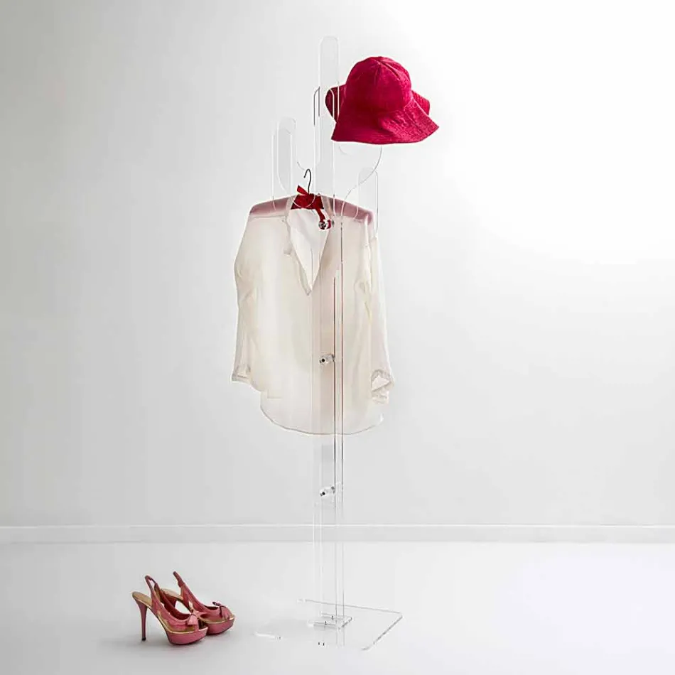 Coat sta Cactus design modern transparent, realizat în Italia Viadurini