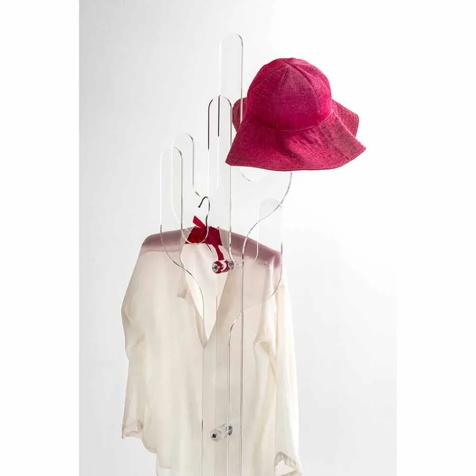 Coat sta Cactus design modern transparent, realizat în Italia Viadurini