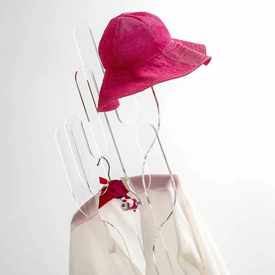 Coat sta Cactus design modern transparent, realizat în Italia Viadurini