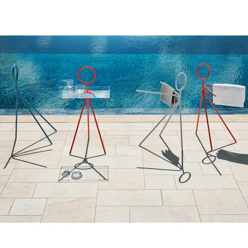 Suport de haine din oțel 3 bucăți fabricat în Italia - Steward by Myyour Viadurini