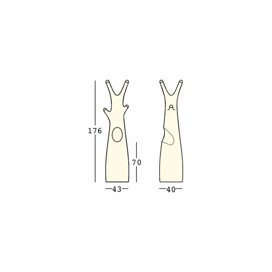 Suport luminos pentru paltoane din polietilenă cu lumină LED Fabricat în Italia - Oldia Viadurini