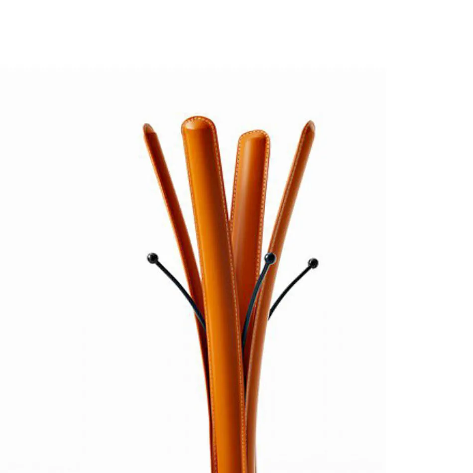 Cuier din oțel negru de design modern, acoperit cu piele - natură Viadurini